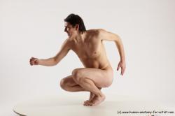 Nude Man White Standing poses - ALL Slim Short Brown Standing poses - knee-bend Multi angles poses Realistic